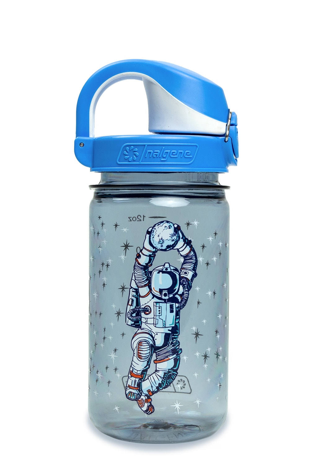Nalgene product view: 12oz On-The-Fly Kids Lock-Top Bottle with Graphics G1 — 12oz On-The-Fly Kids Lock-Top Bottle with Graphics