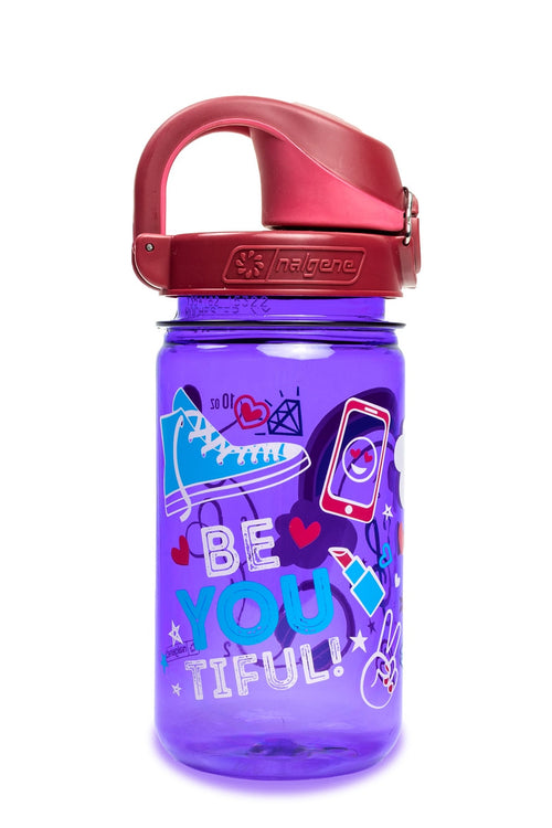 Nalgene product view: 12oz On-The-Fly Kids Lock-Top Bottle with Graphics U2 — 12oz On-The-Fly Kids Lock-Top Bottle with Graphics